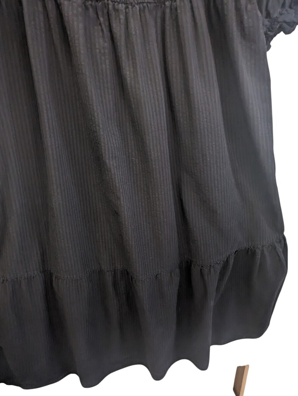 Black Maxi Dress with Smocked Bodice and Puff Sleeves US Size 20 - Picture 3 of 8
